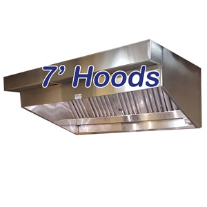 Ventilation System - Vent Hoods Canopy, Shallow Front and Concession - 7' Vent Hoods - 7' Sloped Canopy Hoods