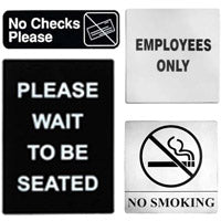 Serveware Smallware - Signs - Informational and Compliance Signs - Restaurant Compliance Signs