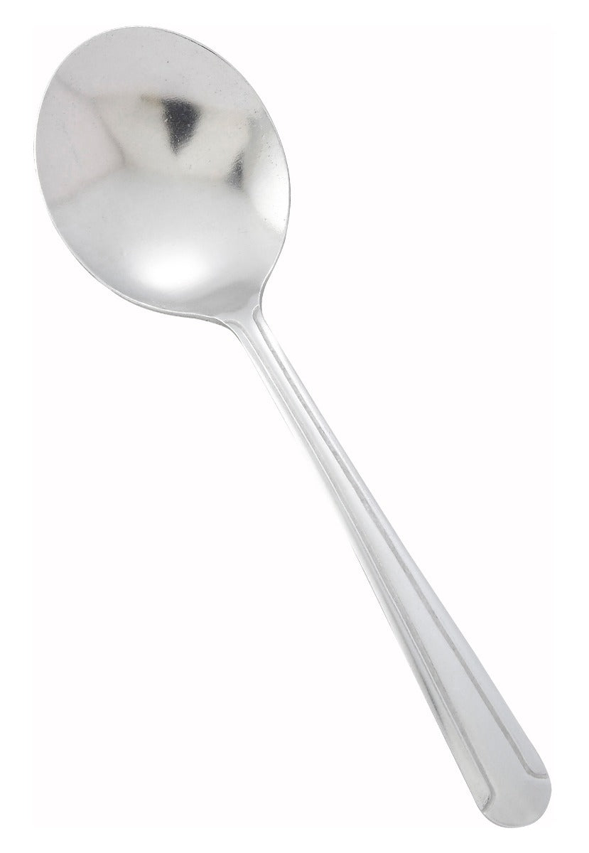 Winco 0001-04 Dominion 18/0 Stainless Steel Medium Weight Bouillon Spoon 6" - 600/Case