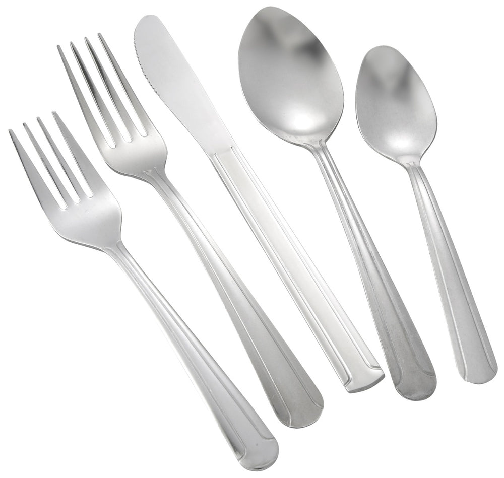 Winco 0001-05 Dominion 18/0 Stainless Steel Medium Weight Dinner Fork 7-1/8" - 600/Case