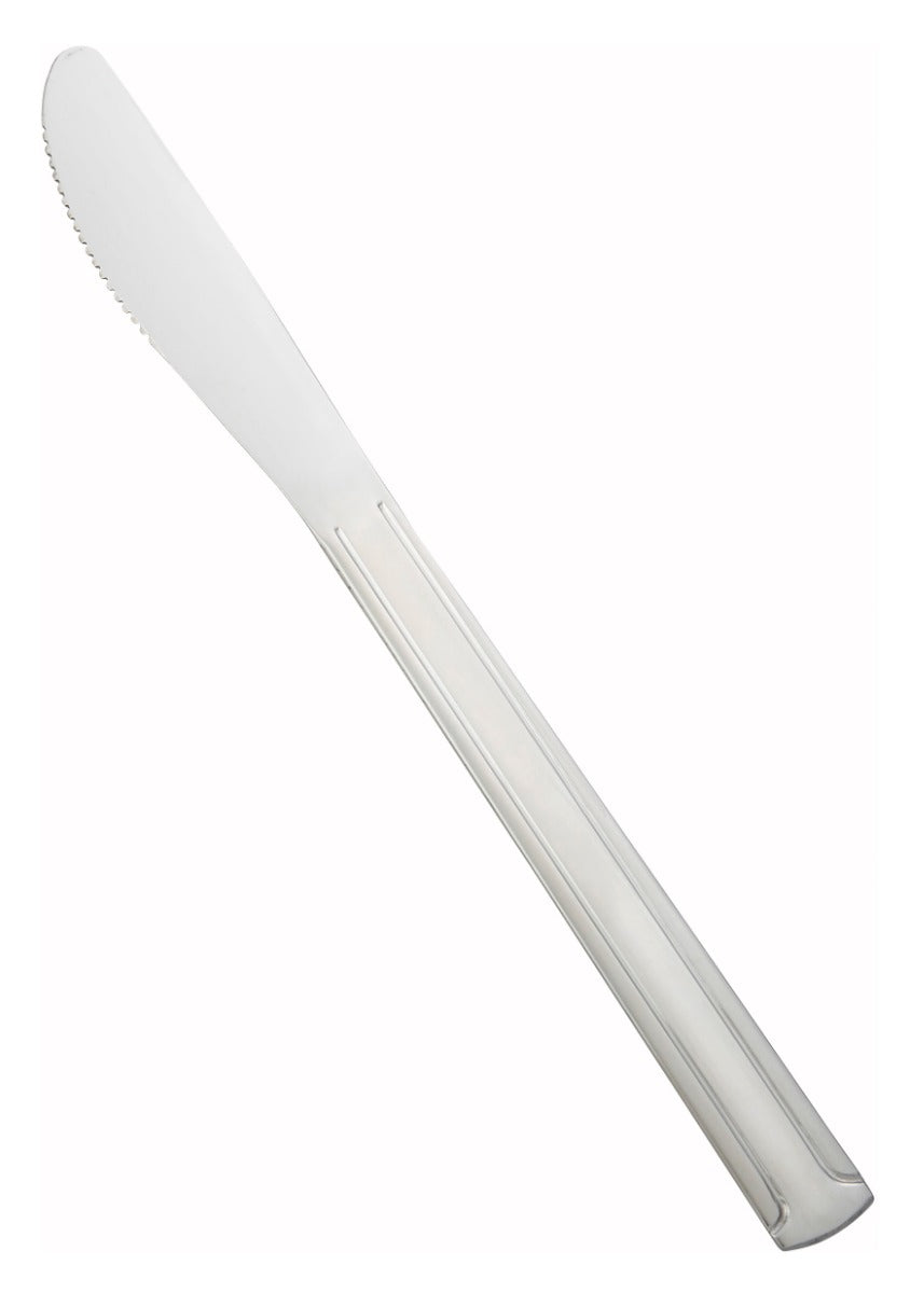 Winco 0001-08 Dominion 18/0 Stainless Steel Medium Weight Dinner Knife 8" - 300/Case