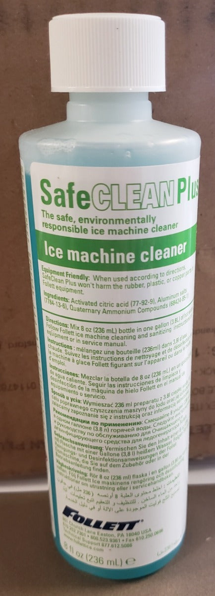 Follett 01147826 SafeCLEAN Plus Liquid Ice Machine Cleaner 8 oz. - Lime Green