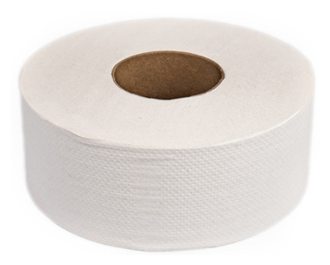 Roses Southwest 01149 White 2-PLY 1000 Feet Jumbo Toilet Tissue Paper Roll 9" Dia. - 12/Case