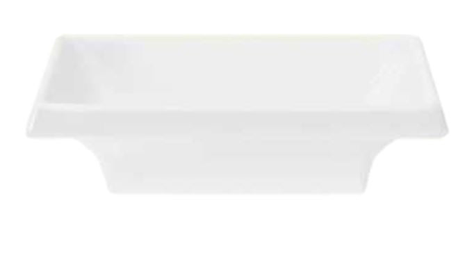 GET 025-W Water Lily Melamine Rectangular Sauce Dish 2 oz. - White - 24/Case