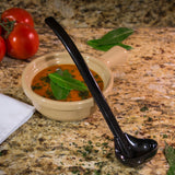 Carlisle 029503 Carly One-Piece Plastic Oval-Bowl Salad Dressing Ladle 1 oz. - 9-1/2"L - Black