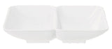 GET 037-W Water Lily Melamine Rectangular Sauce Dish with (2) 1 oz. Compartments 4" x 3" - White - 24/Case