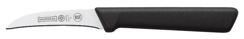 Mundial 0541-3 Antimicrobial Peeling / Tourne' Paring Knife with Black Poly Handle 3"