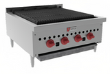 Wolf SCB25CN-1 Countertop Low Profile Radiant Gas Charbroiler w/ 4 Burners 26" NG - 58,000 BTU