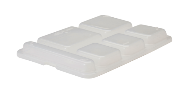Cambro 10146DCPC190 Plastic Lid for 6 Compartment Trays, 10.06" x 14.06", Translucent - 24ea/Case