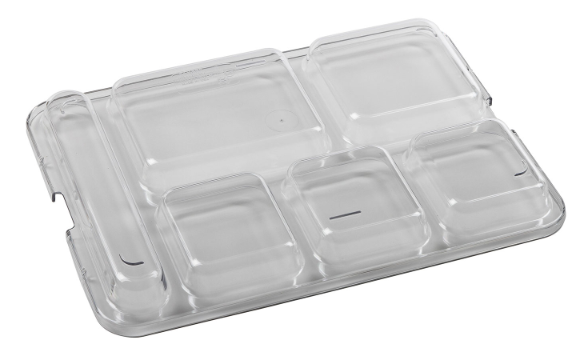 Cambro 10146DCWC135 Plastic Lid for 6 Compartment Trays, 10.25" x 14.25", Clear - 24ea/Case