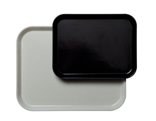 Cambro 1014CL110 Fiberglass Camlite® Cafeteria Tray - 13.75"L x 10.06" W, Black - 12ea/Case