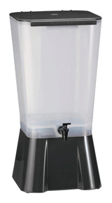 TableCraft 1053 Polypropylene Non-Insulated Beverage Dispenser with Translucent Single Bowl and Black Base 5 gal.