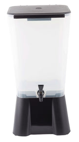 TableCraft 1053 Polypropylene Non-Insulated Beverage Dispenser with Translucent Single Bowl and Black Base 5 gal.
