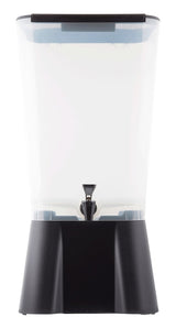 TableCraft 1053 Polypropylene Non-Insulated Beverage Dispenser with Translucent Single Bowl and Black Base 5 gal.