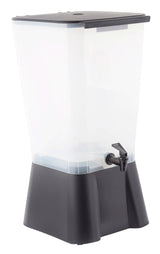 TableCraft 1053 Polypropylene Non-Insulated Beverage Dispenser with Translucent Single Bowl and Black Base 5 gal.