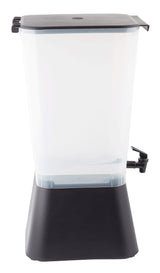 TableCraft 1053 Polypropylene Non-Insulated Beverage Dispenser with Translucent Single Bowl and Black Base 5 gal.