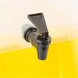 TableCraft 1055 Polypropylene Non-Insulated Beverage Dispenser with Translucent Single Bowl and Yellow Base 5 gal.