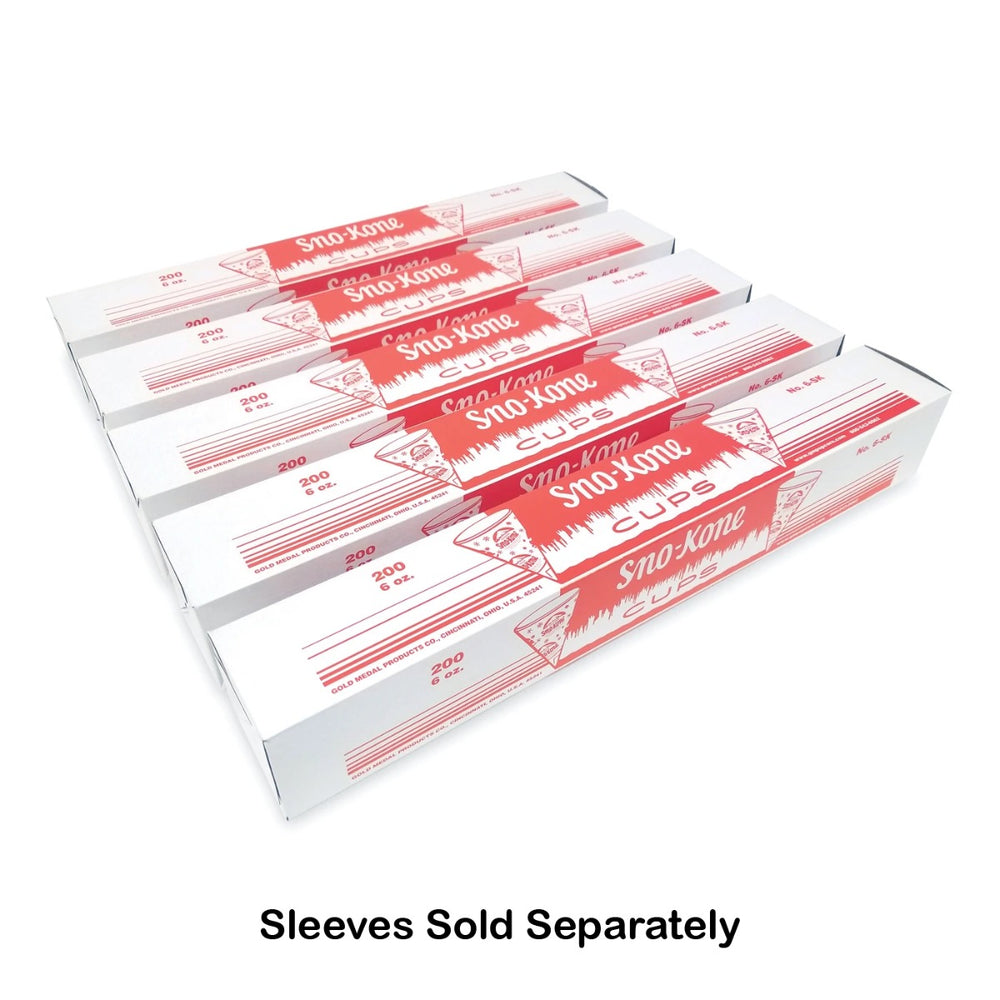 Gold Medal 1060M Sno-Kone Disposable Snow Cone Cups 6 oz. - 200/Sleeve