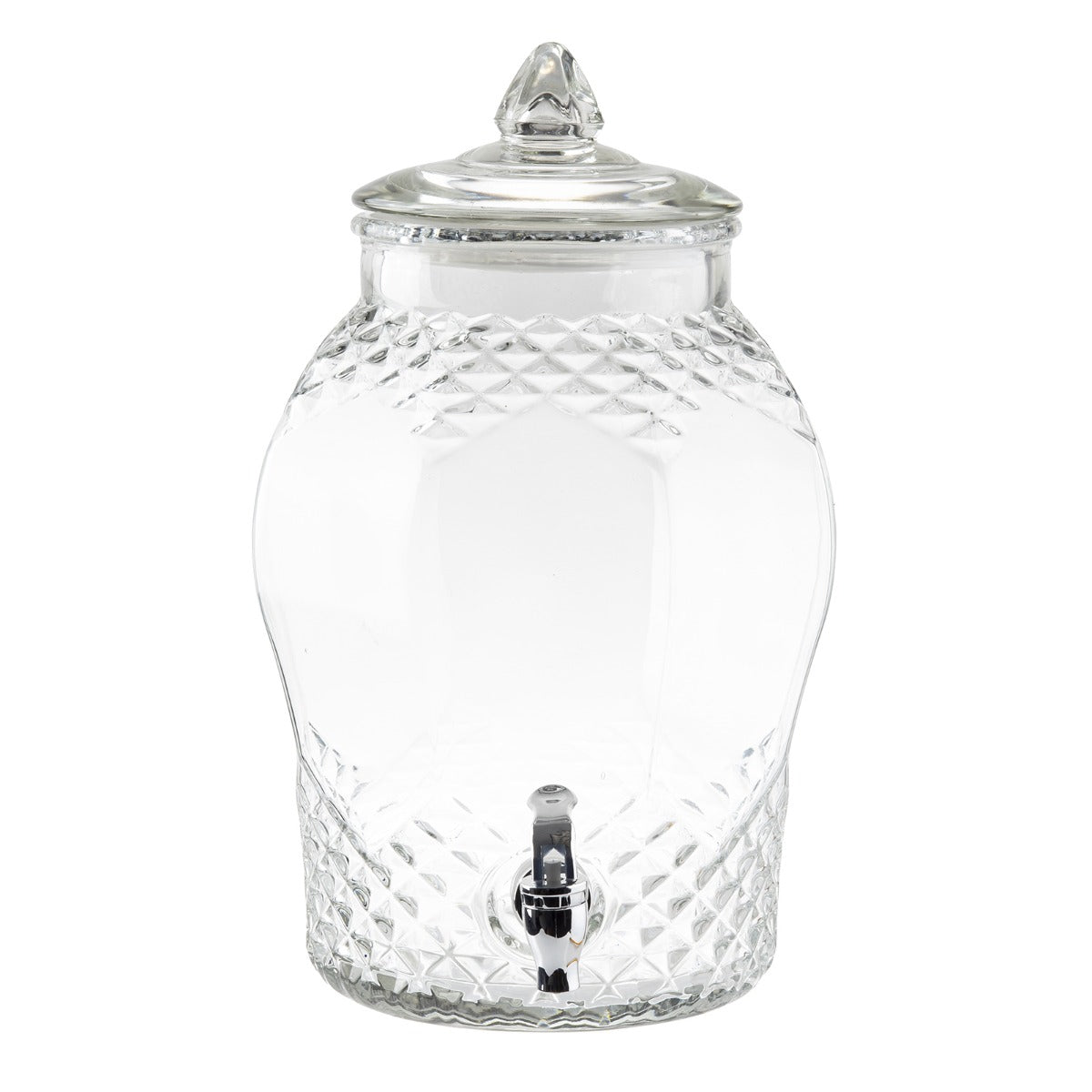 TableCraft 10699 2 Gallon Round Glass Beverage Dispenser - Clear