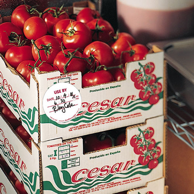 Ecolab Daydots 10704-01-11 SupeRemovable Labels, "Use By" Date/Time (English) 3" - White - Roll of 500