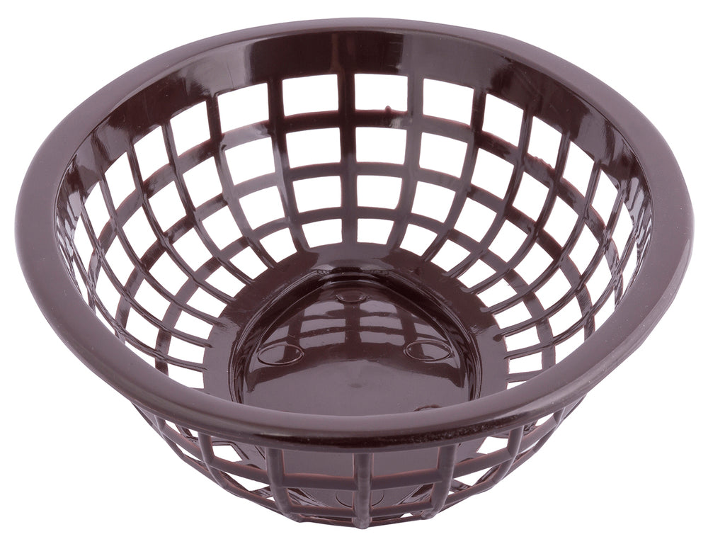 TableCraft 1071BR Side Order Plastic Oval Basket 8" x 5-1/4" x 2" - Brown - 12/Case