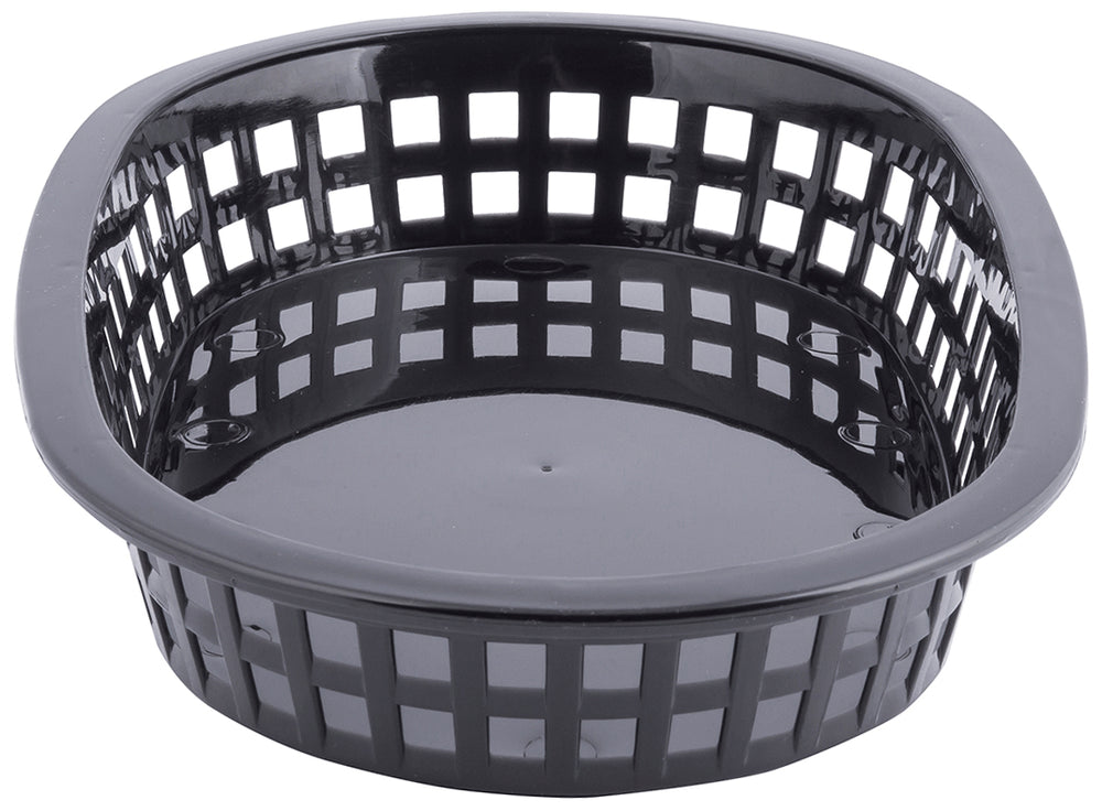 TableCraft 1073BK A La Carte Plastic Oval Platter Basket 9-1/4" x 6" x 1-1/2" - Black - 12/Case