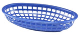 TableCraft 1074BL Classic Polyethylene Oval Basket 9-3/8" x 6-1/4" x 1-7/8"H - Royal Blue - 36/Case