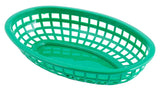 TableCraft 1074G Classic Polyethylene Oval Basket 9-3/8" x 6-1/4" x 1-7/8"H - Green - 36/Case