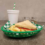 TableCraft 1074G Classic Polyethylene Oval Basket 9-3/8" x 6-1/4" x 1-7/8"H - Green - 36/Case