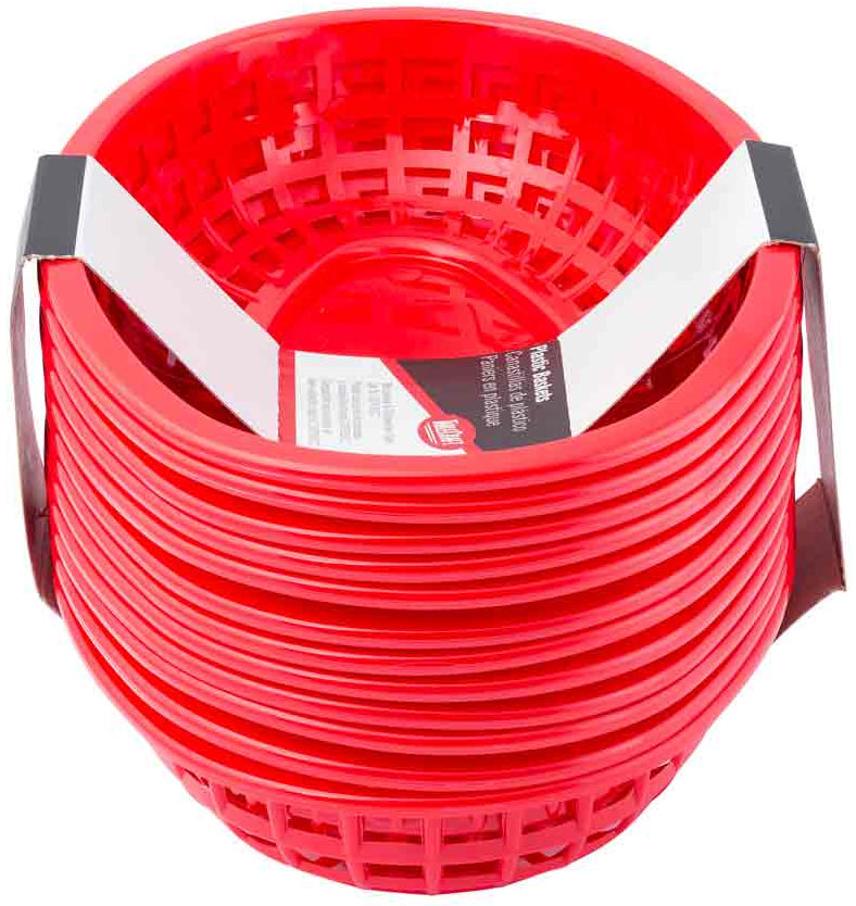 TableCraft 1074R Classic Plastic Oval Basket 9-1/4" x 6" - Red - 12/Case