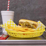 TableCraft 1074Y Classic Polyethylene Oval Basket 9-3/8" x 6-1/4" x 1-7/8"H - Yellow - 36/Case