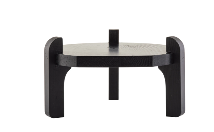 TableCraft 10756 10" Round Stand for Beverage Dispenser - 5 3/4"H, Pinewood, Black