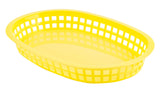 TableCraft 1076Y Chicago Polyethylene Oval Platter Basket 10-1/2" x 7-1/4" x 1-1/2"H - Yellow - 36/Case