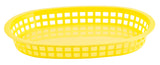 TableCraft 1076Y Chicago Polyethylene Oval Platter Basket 10-1/2" x 7-1/4" x 1-1/2"H - Yellow - 36/Case