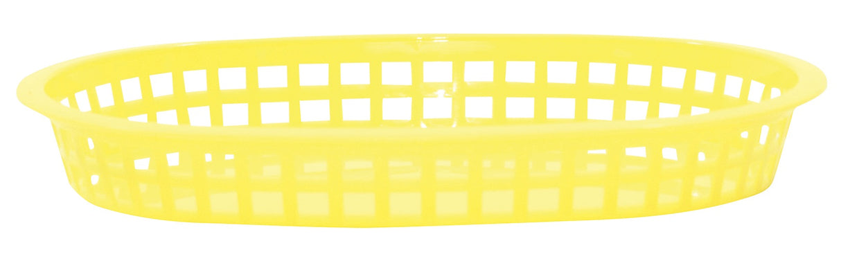 TableCraft 1076Y Chicago Polyethylene Oval Platter Basket 10-1/2" x 7-1/4" x 1-1/2"H - Yellow - 36/Case