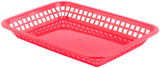 TableCraft 1079R Mas Grande Plastic Rectangular Platter Basket 11-3/4" x 8-1/2" - Red - 12/Case