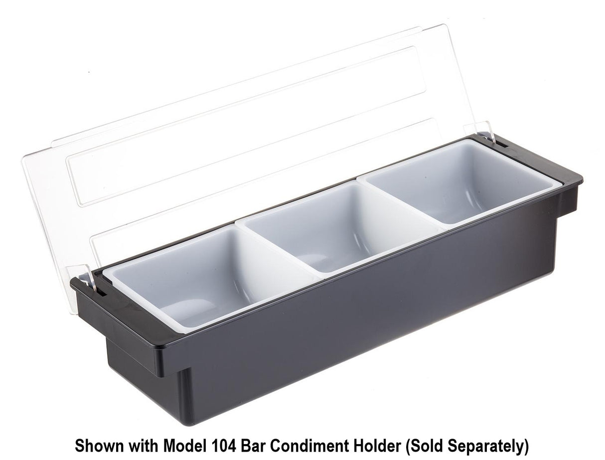 TableCraft 107 Condiment/Garnish Holder Insert 1 qt. - White - fits Models 104 & BCD1400 - 12/Case