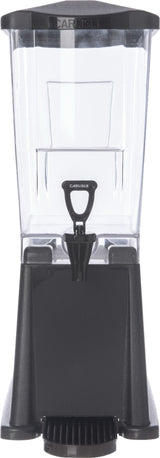 Carlisle 1085003 Trimline Premium Rectangular Non-Insulated Beverage Dispenser with Single Clear Bowl, Black Base and Deluxe No-Drip Locking Faucet 3 Gal.