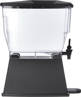 Carlisle 1085003 Trimline Premium Rectangular Non-Insulated Beverage Dispenser with Single Clear Bowl, Black Base and Deluxe No-Drip Locking Faucet 3 Gal.