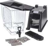 Carlisle 1085003 Trimline Premium Rectangular Non-Insulated Beverage Dispenser with Single Clear Bowl, Black Base and Deluxe No-Drip Locking Faucet 3 Gal.