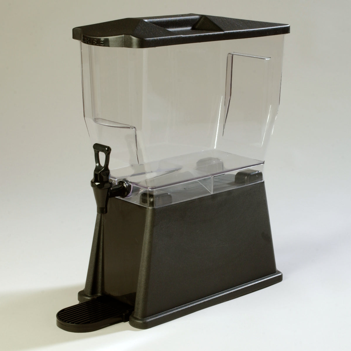 Carlisle 1085003 Trimline Premium Rectangular Non-Insulated Beverage Dispenser with Single Clear Bowl, Black Base and Deluxe No-Drip Locking Faucet 3 Gal.