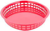 TableCraft 1086R Texas Plastic Oval Platter Basket 12-3/4" x 9-1/2" x 1-1/2" - Red - 12/Case