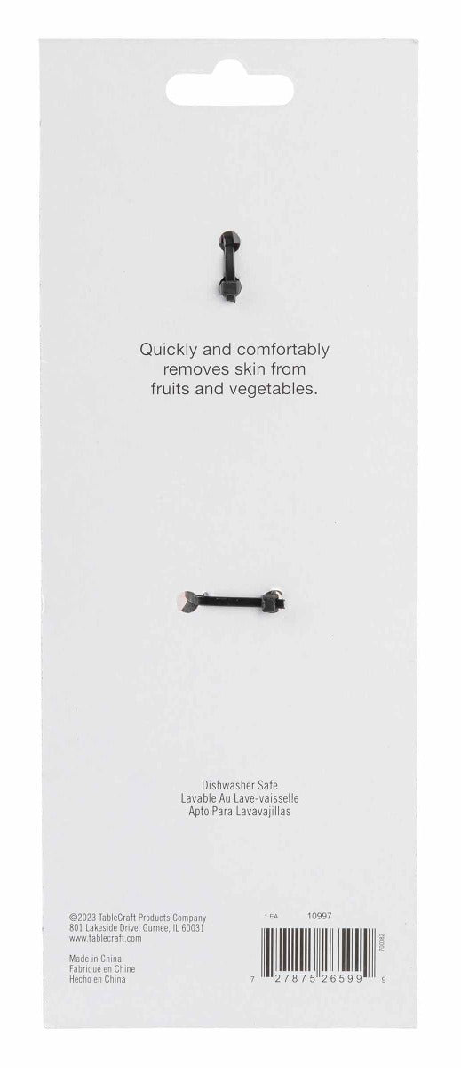 TableCraft 10997 PerfectGrip Fruit & Vegetable Peeler with Stainless Steel Straight Edge 7-1/2"