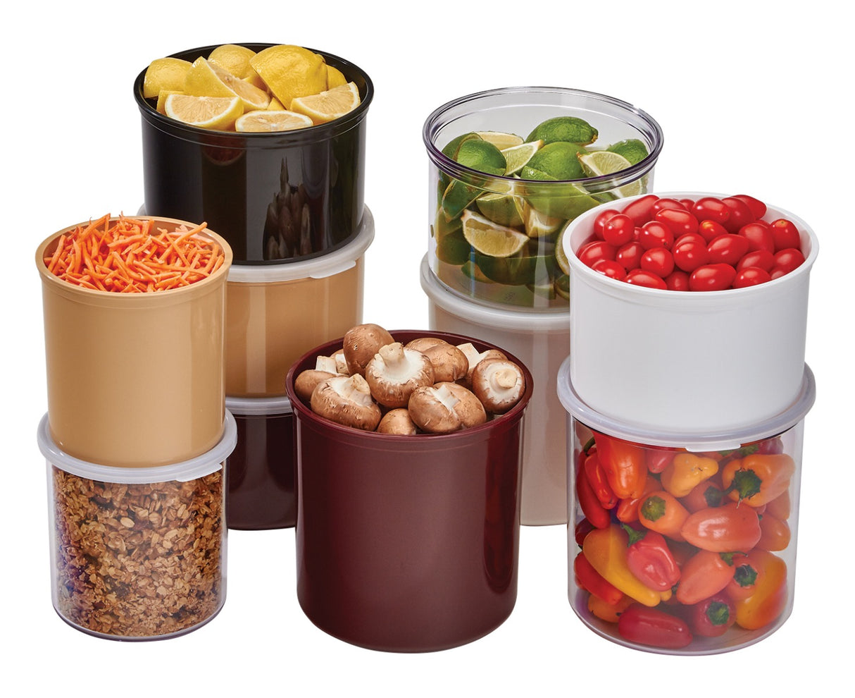 Cambro CP15110 Plastic Round Crock w/ Lid 1.5 Qt. - Black