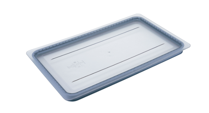 Cambro 10CWGL135 Camwear GripLid Polycarbonate Flat Food Pan Cover - (1/1) Full Size - Clear