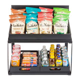 TableCraft 11000 2-Tiered Metal Display Crate Frame Riser with Removable Chalkboard Panel 21-1/2" x 13-1/2" x 22-1/4 - Black