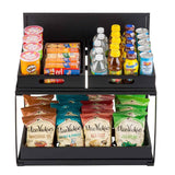 TableCraft 11000 2-Tiered Metal Display Crate Frame Riser with Removable Chalkboard Panel 21-1/2" x 13-1/2" x 22-1/4 - Black