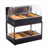 TableCraft 11000 2-Tiered Metal Display Crate Frame Riser with Removable Chalkboard Panel 21-1/2" x 13-1/2" x 22-1/4 - Black