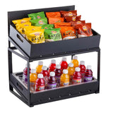 TableCraft 11000 2-Tiered Metal Display Crate Frame Riser with Removable Chalkboard Panel 21-1/2" x 13-1/2" x 22-1/4 - Black