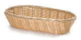 TableCraft 1117W Polypropylene Oblong Handwoven Serving Basket 9" x 4" x 2-1/4" - Natural - 12/Case